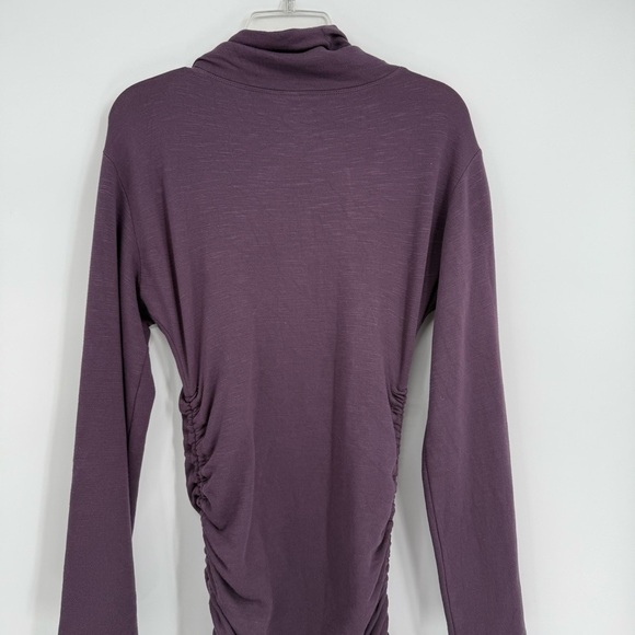 Daily Practice Anthropologie Long Sleeve Ruched Mini Dress Plum Purple Size S - Picture 14 of 15